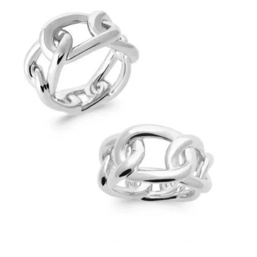 Bague - Bijouxia - Chaîne - Argent Massif 925 - Rhodié - Tailles 52 À 60