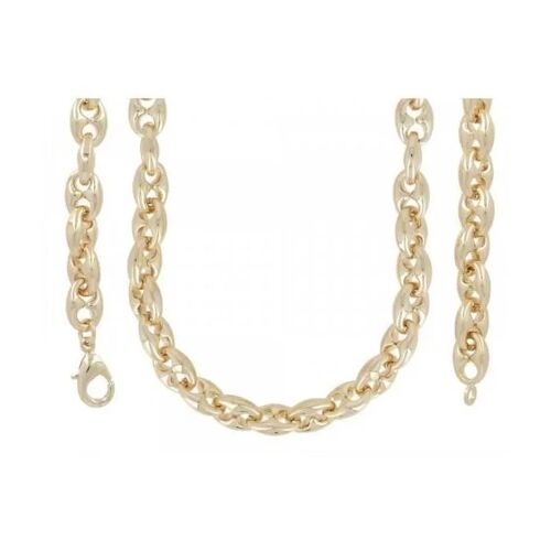 Chaîne - Bijouxia - Grain De Café - Plaqué Or 750/1000 - 45cm - 8mm