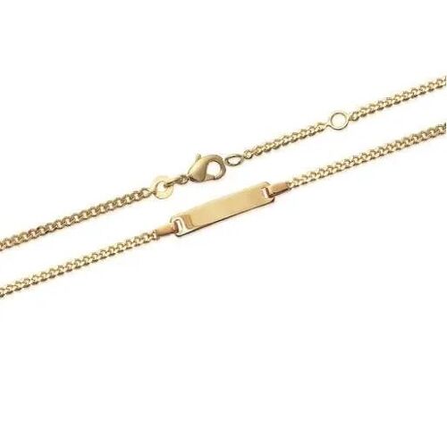 Bracelet Personnalisable - Bijoux - Gourmette - Plaqué Or 18 Carats - 15 Cm - Enfant