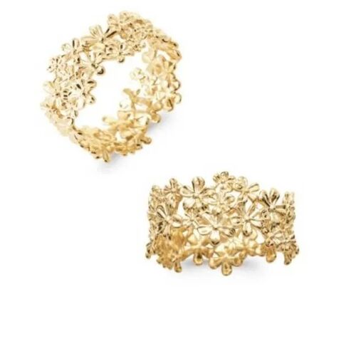 Bague - Bijouxia - Fleurs - Plaqué Or 18 Carats - Tailles 50 À 60 - Qualité Bijouterie