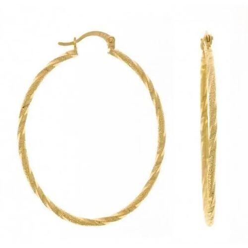 Boucles D'oreilles - Bijouxia - Créoles Ovales En Plaqué Or - 18 Carats - 3,5 Cm - Fabrication Française