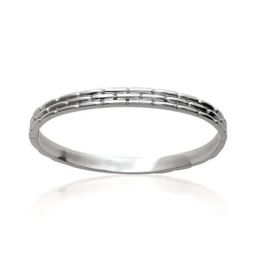Bracelet Jonc - Bijouxia - Femme - Acier Inoxydable 316l - Argent Massif 925/1000 - 6,2 Cm