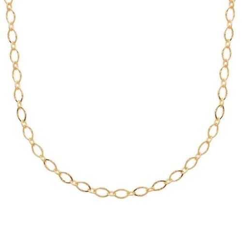 Collier - Bijouxia - Maillons Ovales - Plaqué Or 18 Carats - Longueur 45 Cm - Largeur 6 Mm
