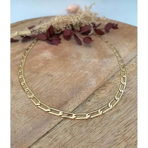 Collier - Bijouxia - Chaîne Maille Cheval - Plaqué Or - 60cm - 4,5mm