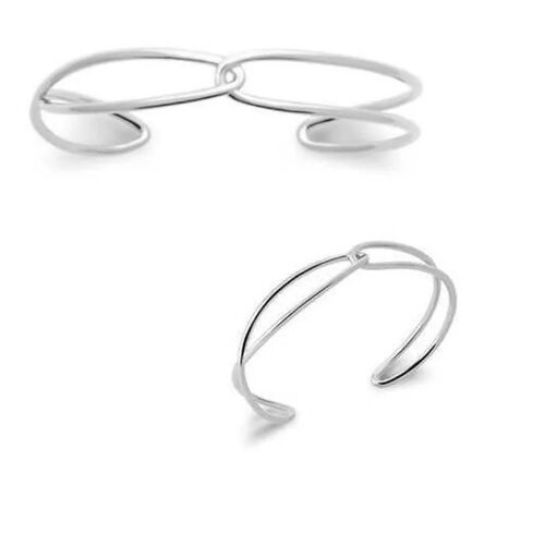 Bracelet - Bijouxia - Jonc Ouvert Entrelacé - Argent Massif 925/1000 - Rhodié - Mixte