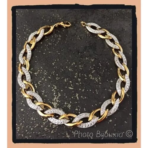Bracelet - Bijouxia - Oxyde De Zirconium - Plaqué Or 18 Carats - Longueur 19 Cm - Femme