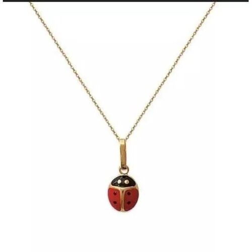 Collier Avec Pendentif Coccinelle - Bijouxia - Plaqué Or 18 Carats - 38 Cm - Mixte - Neuf