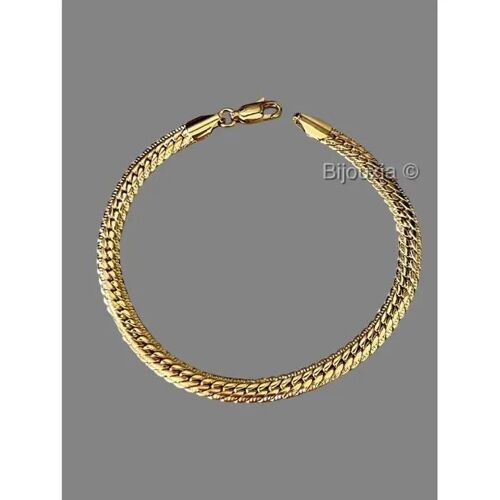 Bracelet - Bijou - Maille Anglaise - Plaqué Or 18 Carats - 20 Cm - 5 Mm