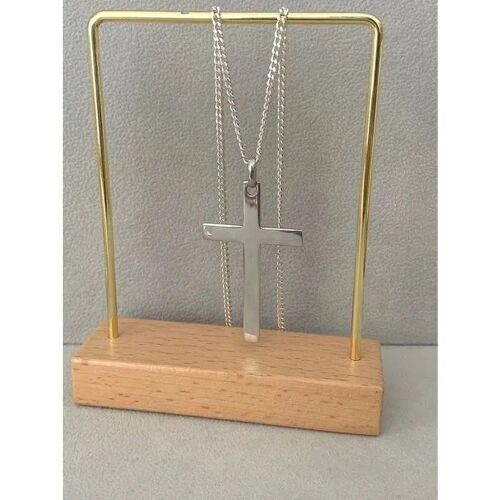 Collier - Argent - Pendentif Croix - 55cm - Argent Massif 925 - Mixte