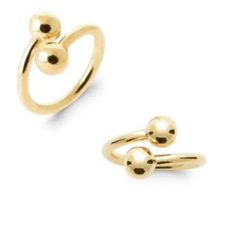 Bague - Bijouxia - Toi & Moi - Plaqué Or 18 Carats - Ajustable - Tailles 50 À 60