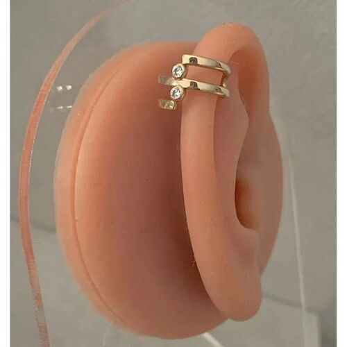 Boucles D'oreilles - Bijouxia - Bijou De Cartilage Plaqué Or 18 Carats - Cristal - Clip - Doré