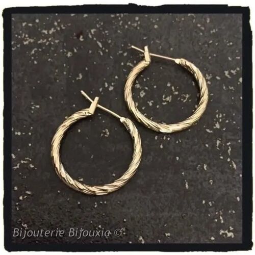 Boucles D'oreilles Créoles - Bijouxia - 2 Cm - Plaqué Or 18 Carats - Fines Et Élégantes - Longue Tenue