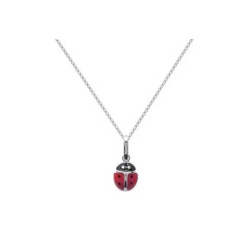 Collier - Bijouxia - Chaîne En Argent Massif 925 - Pendentif Coccinelle - Longueur 38cm - Enfant