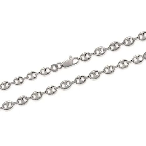 Chaîne - Bijouxia - 55cm - Argent Massif 925 - Maille Grain De Café - Poinçon 925/1000
