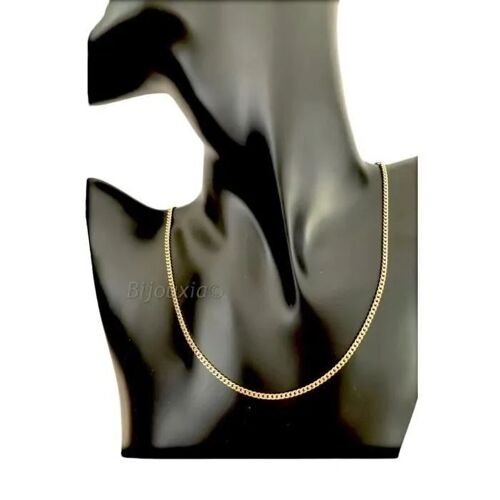 Chaîne Gourmette - Bijouxia - Plaqué Or 18 Carats - 50 Cm - Maille Diamantée - 2,5 Mm