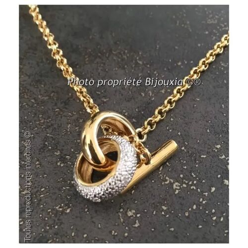 Collier - Bijouxia - Moderne - Plaqué Or 18 Carats - Oxyde De Zirconium - Femme