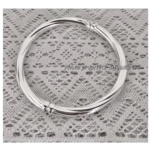 Bracelet Jonc - Bijouxia - Ouvrable - Argent Massif 925/1000 - Diamètre 6,2 Cm - Poids 16,12 G