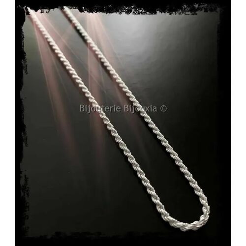 Chaîne En Argent Massif 925 - Bijouxia - Maille Corde - 60 Cm - 1,90 Mm - 6,13 G