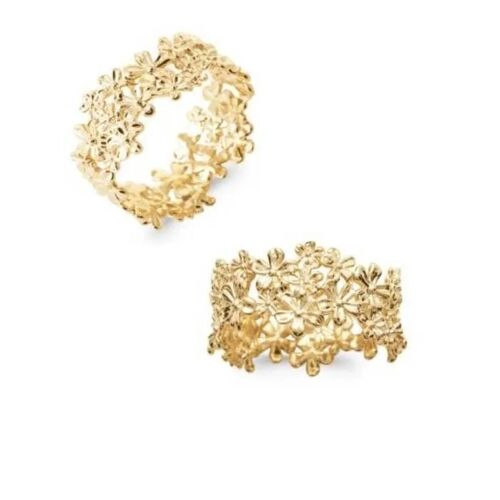 Bague - Bijouxia - Fleurs - Plaqué Or 18 Carats - Tailles 50 À 60 - Femme