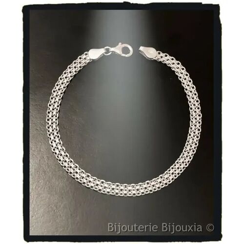 Bracelet En Argent Massif 925/000 Rhodié - Bijouxia - Maille Chaînette - Femme