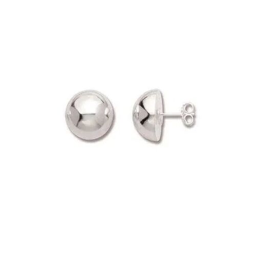 Boucles D'oreilles - Bijouxia - Demi-Boules 12mm - Argent 925 - Clou - Femme