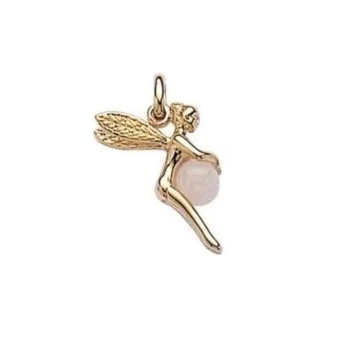 Pendentif - Bijouxia - Fée - Plaqué Or 18 Carats - Boule Quartz Rose - 17 Mm