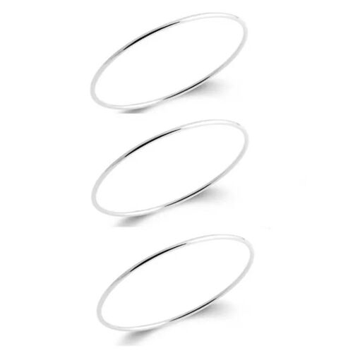 Bracelets - Bijouxia - Lot De 3 Joncs En Argent Massif 925/1000 - Diamètre 6,2cm - Largeur 2mm