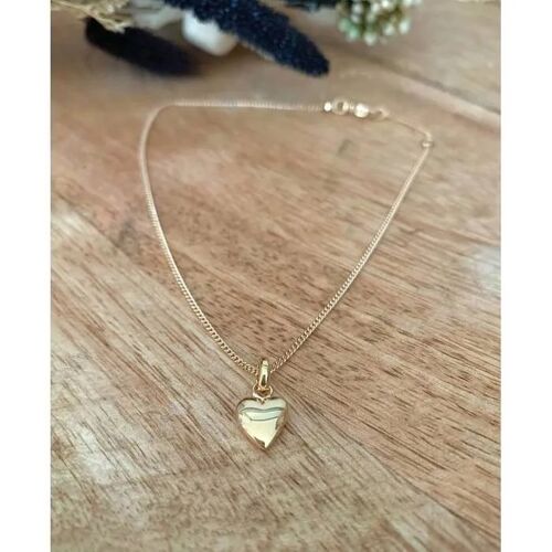 Chaîne De Cheville - Bijouxia - Maille Gourmette - Plaqué Or 18 Carats - 25 Cm - Pendentif C?ur