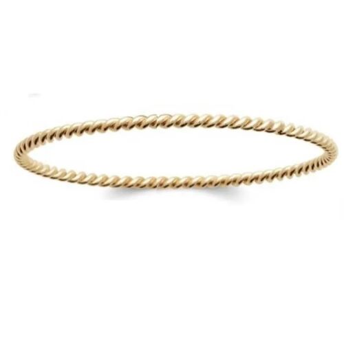 Bracelet Jonc - Bijouxia - Torsadé - Plaqué Or 18 Carats - Diamètre 6,4 Cm - Mixte