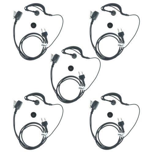 vhbw 5 x Oreillette pour radio talkie-walkie