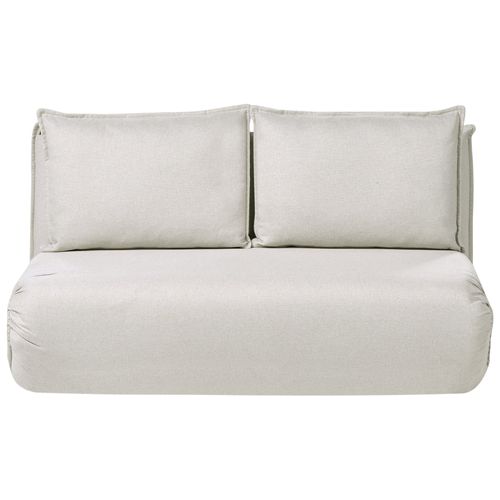 Canapé-lit 2 places ROROS Lin synthétique Blanc cassé