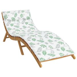 Vidaxl Coussin De Transat Ensoleillé Blanc Et Vert 178 X 60 X 4 Cm