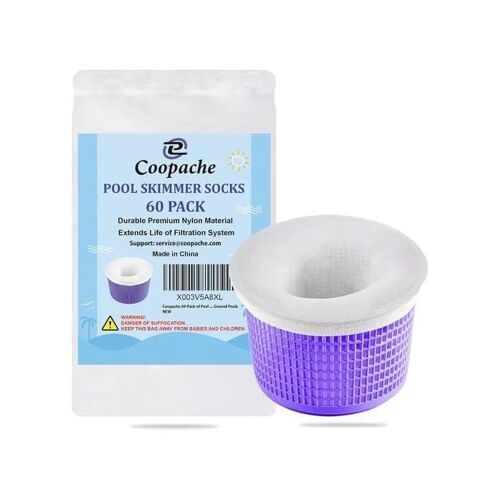 Chaussettes de Skimmer - COOPACHE - Lot de 60 - Nylon Ultra Fin - Protection Pompe - Réutilisables