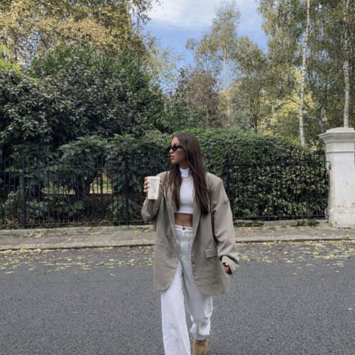 Top Blanc Dos Nu H&M Manches Longues – Crop Top Backless Lace – Xs