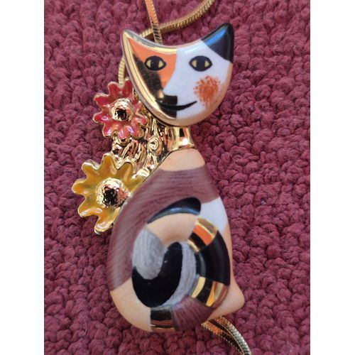 Bijou Pendentif Chat En Porcelaine Par Rosina Wachtmeister ¿ Goebel