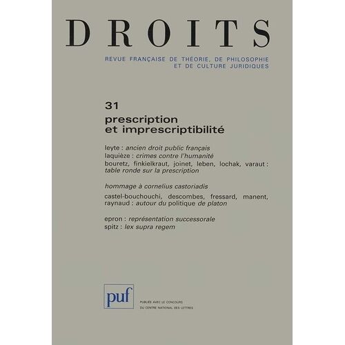 Revue Droits N.31 - Prescription Et Imprescriptibilité