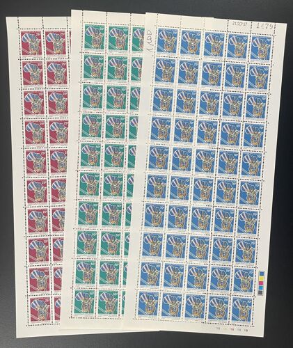 Congo 1987 Yt 813-815 Planche Sheet Fonds Africa Aide Financiere Pays Frontaliers Afrique Du Sud Argent Carte