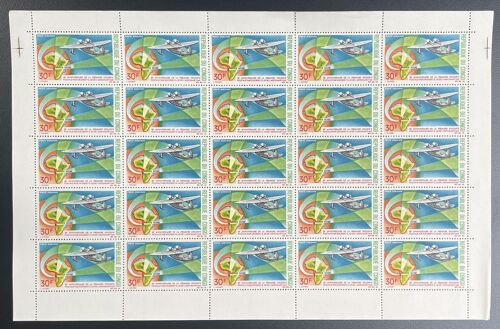 Congo 1967 Yt Pa 62 Planche Sheet Sikorsky S-43 Hydravion Aviation Pointe Noire Aeromaritime Aircraft Desserte Postale