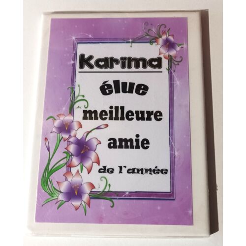 Jolie Plaque décorative KARIMA élue meilleure amie de l'année idée cadeau noël anniversaire retraite fêtes diverses neuve emballée