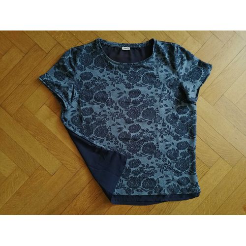 Tee Shirt Bleu Pimkie À Motif Fleuri Avec Dos Transparent Taille M