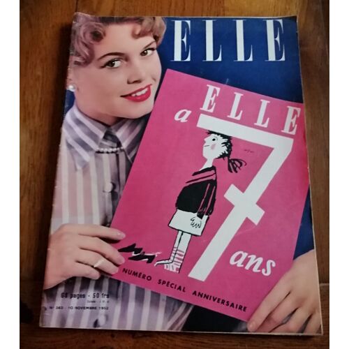 Brigitte Bardot Magazine Elle N° 363 Du 10 Novembre 1952 Numéro Spécial Anniversaire ,Format 23cm/31cm