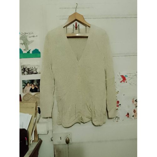 Gilet Boutonné A Épaulettes Doré 40 L Vintage Années 90 Tahiti.