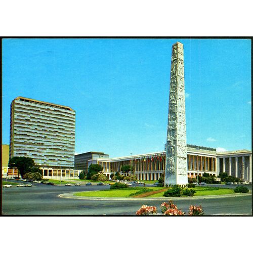 Carte Postale Roma , Stèle Et Place Guglielmo Marconi , 1969