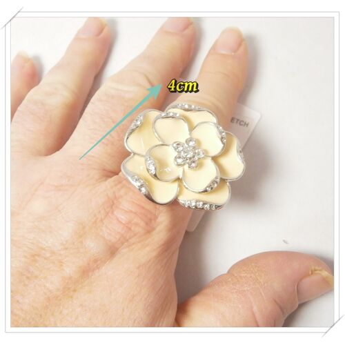Bracelet Bague Fleur D'ivoire En Strass - Punk Birds