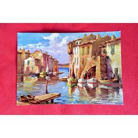 Carte Postale Côte D'Azur. Port Grimaud . Peinture Fortuné Car.