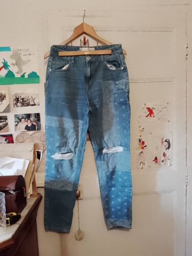 Jean A Trous Bleu Clair 38 M Amisu.