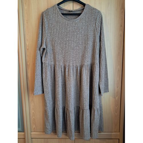 Robe Neuve Taille 48 Lainage Chiné Marron