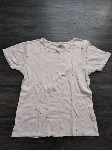 Maillot De Corps / T-Shirt Rose Pois Noirs 12 Ans Kiabi