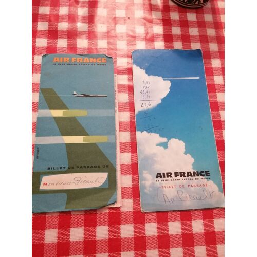 Lot De 2 Billets De Passage. Air France. Paris Genève. 1963. Boeing.
