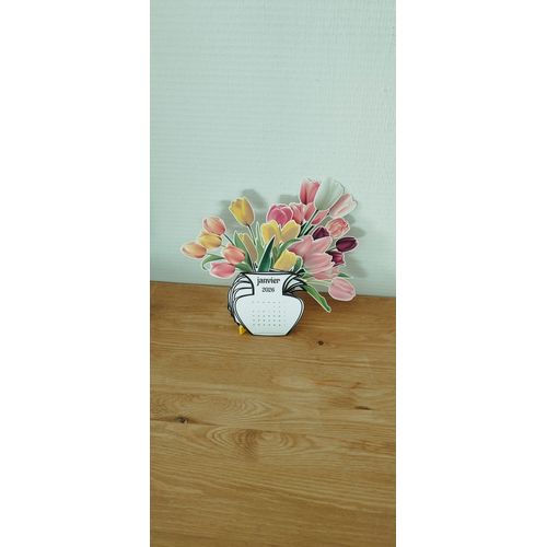 Calendrier 2026 À Thème Tulipes Feuilles Superposées Détachables Abr020
